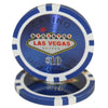 Fichas de póquer de arcilla Las Vegas de 14 gramos en estuche de aluminio negro - 500 u.