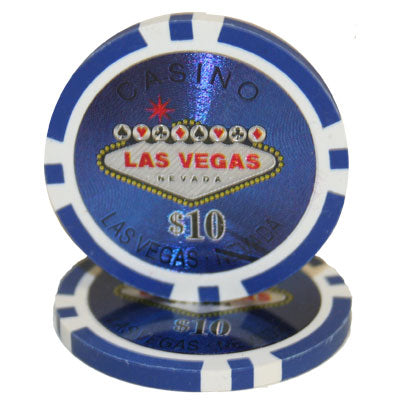 Fichas de póquer de arcilla de Las Vegas de 14 gramos en estuche de aluminio de lujo - 500 u.