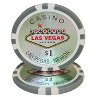 Las Vegas 14 Gram Clay Poker Chips in Standard Aluminum Case - 300 Ct.