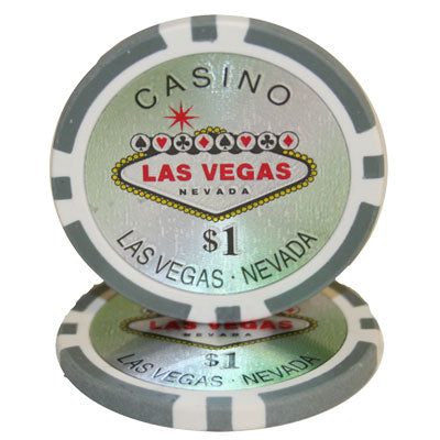 Las Vegas 14 Gram Clay Poker Chips in Rolling Aluminum Case - 1000 Ct.