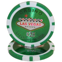 Las Vegas 14 Gram Clay Poker Chips in Standard Aluminum Case - 500 Ct.