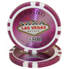 Fichas de póquer de arcilla de Las Vegas de 14 gramos en caja de madera de nogal - 500 u.