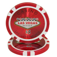 Las Vegas 14 Gram Clay Poker Chips in Acrylic Carrier - 600 Ct.