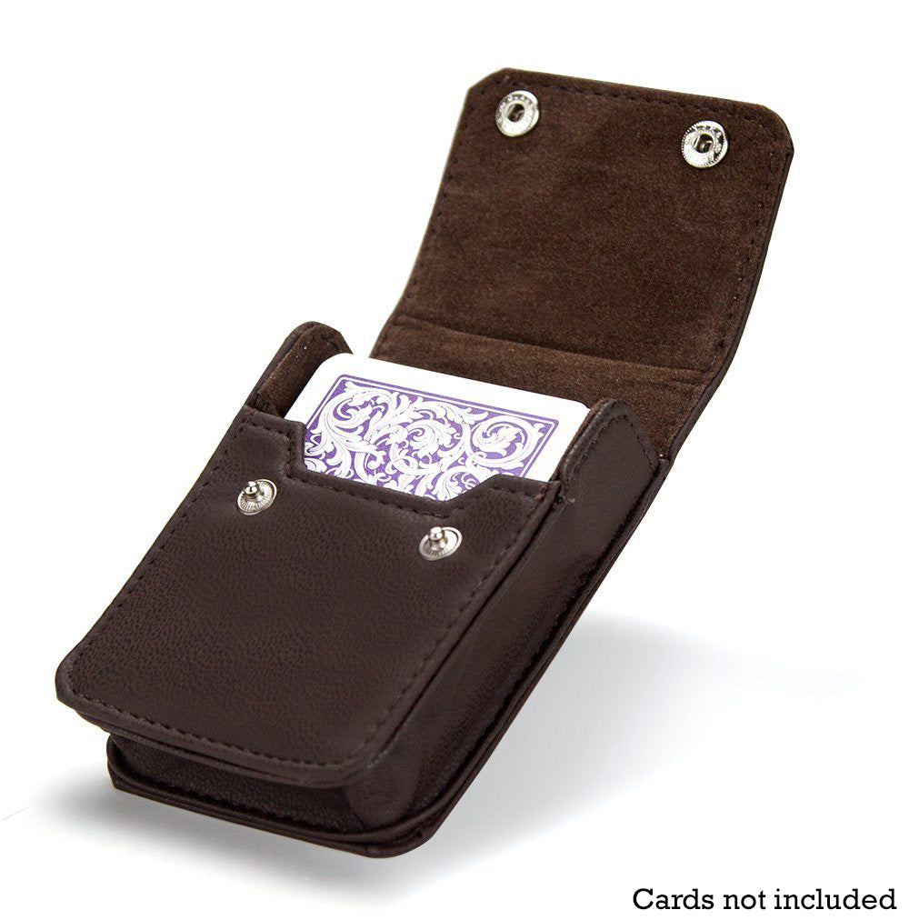 Single Deck Leather Playing Card Case Poker Chip Lounge Single Deck Leather Playing Card Case Poker Chip Lounge