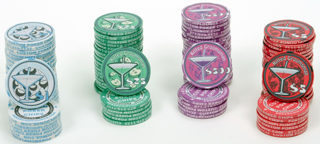 Martini Series 10 Gram Ceramic Custom Poker Chip Sample Pack - 8 chips