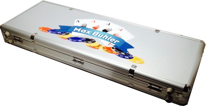 Custom Printed Aluminum Poker Chip Case - 500 Chip Capacity