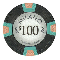 Milano 10 Gram Clay Poker Chips in Rolling Aluminum Case - 1000 Ct.