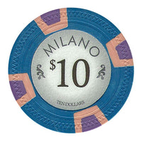 Fichas de póquer Milano Clay de 10 gramos en caja de madera de nogal - 500 u.