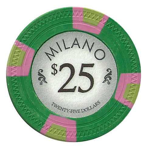 Milano - Fichas de póquer de arcilla de 10 gramos en caja de madera de caoba negra - 500 u.