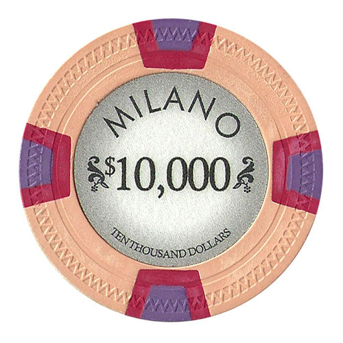 Milano 10 Gram Clay Poker Chips in Standard Aluminum Case - 500 Ct.