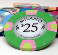 Fichas de póquer de arcilla Milano de 10 gramos en estuche de madera brillante - 500 u.