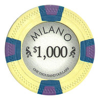 Milano 10 Gram Clay Poker Chips in Wood Walnut Case - 300 Ct.