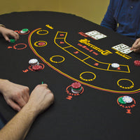 Black Mini Baccarat Casino Table Felt Layout