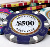 Monte Carlo 14 Gram Clay Poker Chips in Rolling Aluminum Case - 1000 Ct.