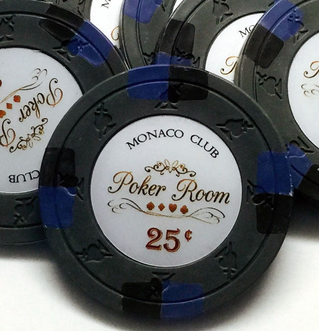 Monaco Club 13.5 Gram Clay Poker Chips - 25 cents Face