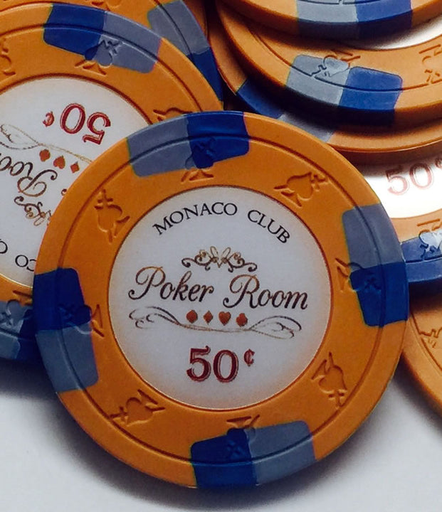 Monaco Club 13.5 Gram Clay Poker Chips - 50 cents Face