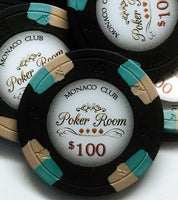 Monaco Club 13.5 Gram Clay Poker Chips - $100 Face