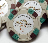 Monaco Club 13.5 Gram Clay Poker Chips - $1 Face