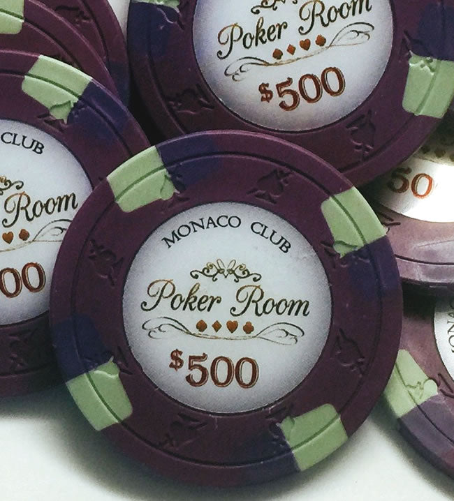 Monaco Club 13.5 Gram Clay Poker Chips - $500 Face