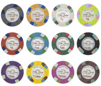 Monaco Club 13.5 Gram Clay Poker Chips - Face Shot - ALL CHIPS