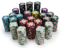 Monaco Club 13.5 Gram Clay Poker Chips Stacked - 600 Chips