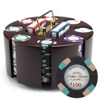 Monaco Club 13.5 Gram Clay Poker Chip Set in Wood Carousel - 200 Ct.