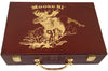 300 Capacity Mahogany Cutom Engraved Wood Poker Case With Gold Color Fill - Moose 81 Design