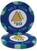 Nile Club Fichas de póquer de cerámica de 10 gramos en caja de madera brillante - 500 u.