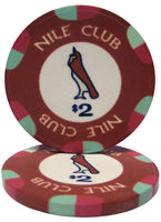 Nile Club 10 Gram Ceramic Poker Chips in Acrylic Carrier - 600 Ct.