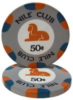 Fichas de póquer de cerámica Nile Club de 10 gramos en caja de aluminio estándar - 500 ct.