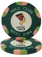 Nile Club 10 Gram Ceramic Poker Chips in Wood Mahogany Case - 750 Ct.