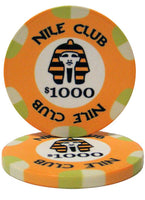 Nile Club 10 Gram Ceramic Poker Chips in Acrylic Carrier - 1000 Ct.