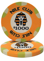 Nile Club 10 Gram Ceramic Poker Chips in Wood Hi Gloss Case - 500 Ct.