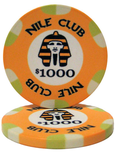 Nile Club 10 Gram Ceramic Poker Chips in Standard Aluminum Case - 500 Ct.