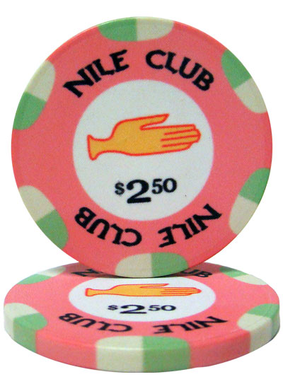 Nile Club Fichas de póquer de cerámica de 10 gramos en caja de madera brillante - 500 u.