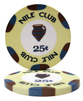 Fichas de póquer de cerámica Nile Club de 10 gramos en bandejas acrílicas - 200 ct.