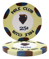 Nile Club 10 Gram Ceramic Poker Chips in Wood Black Mahogany Case - 500 Ct.