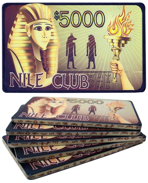 Nile Club - Placas de póquer de cerámica de 40 gramos - Paquete de 5