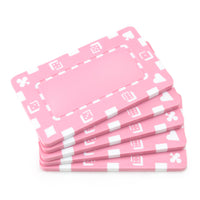 Rectangular Blank Pink Poker Plaques - Qty 5