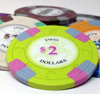 Poker Knights 13.5 Gram Clay Poker Chips - $2 - Face View