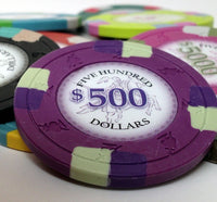 Poker Knights 13.5 Gram Clay Poker Chips - $500 - Face View
