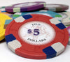 Poker Knights 13.5 Gram Clay Poker Chips - $5 - Face View