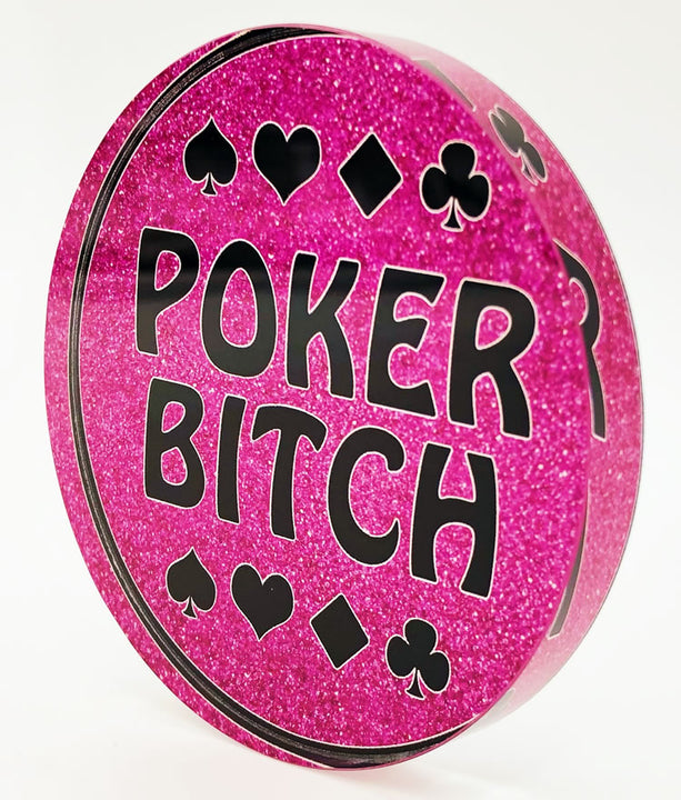 Poker bitch crystal dealer button