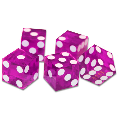 5 New Violet 19mm Grd A Precision Dice w/ Matching Serial Numbers