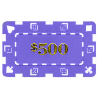 Rectangular $500 Purple Poker Plaques - Qty 5