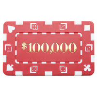 Rectangular $100000 Red Poker Plaques - Qty 5
