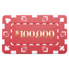 Rectangular $100000 Red Poker Plaques - Qty 5