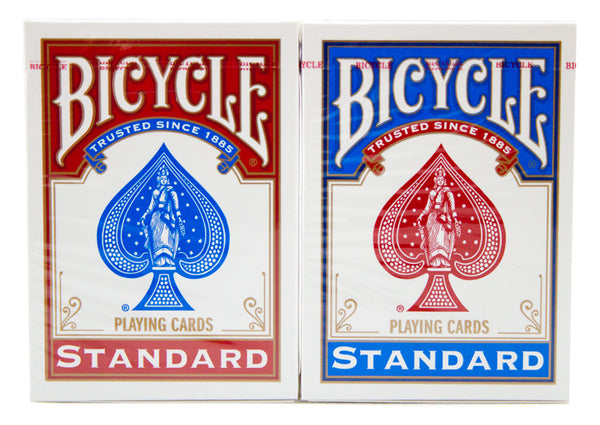 Bicycle Rider Back Red Blue Poker Size Regular Index - QTY 12