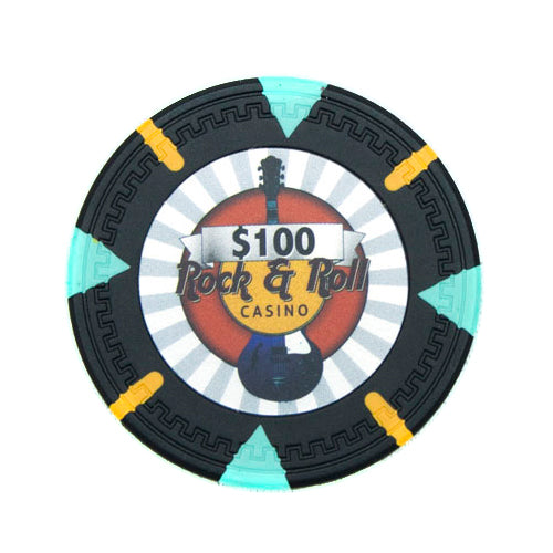 Rock & Roll 13.5 Gram Clay Poker Chips in Wood Carousel - 300 Ct