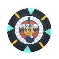 Rock & Roll 13.5 Gram Clay Poker Chips in Wood Walnut Case - 500 Ct.